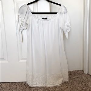 Off the shoulder white dress